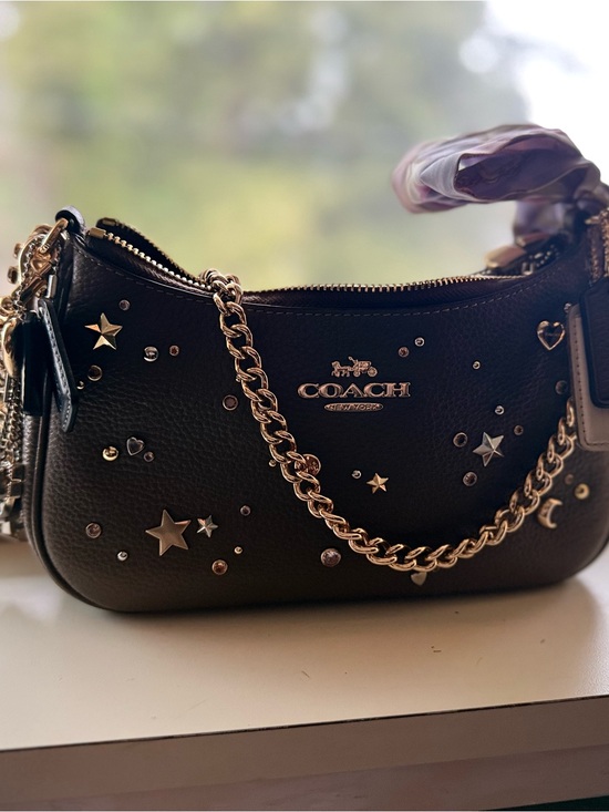 Coach Handbags - 24 HRS SALE*****NWT COACH CCZ99 Teri Shoulder Bag With Rivets Gold/Dark Stone